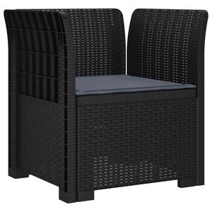 vidaXL E&eacute;npersoons Fauteuil met Kussen Rattan Look PP Antraciet
