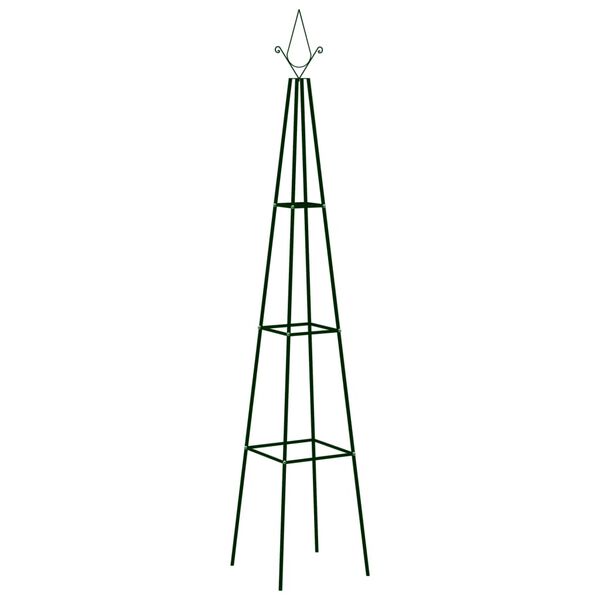 vidaXL Plantenklimrekken 2 st 35x35x195 cm ijzer donkergroen