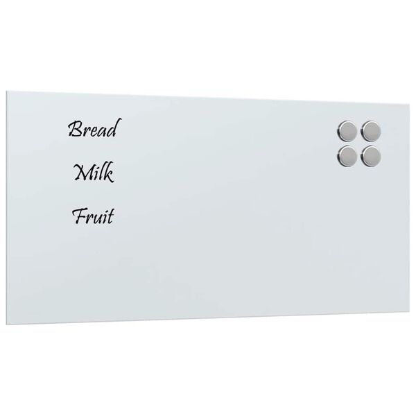 vidaXL Magneetbord voor aan de wand 80x40 cm gehard glas wit