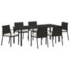 vidaXL Tuin eettafelset 7 st Zwart Gepoedercoat staal