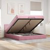 vidaXL Ottoman bed met matras 180x200 cm fluweel roze