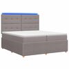 vidaXL LED Boxspring Bed met Matras Taupe 200 x 200 cm Stof