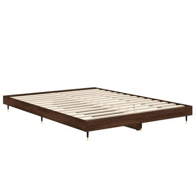 vidaXL Bedframe bewerkt hout bruin eikenkleur 140x190 cm