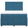 vidaXL Boxspring met matras fluweel blauw 140x190 cm