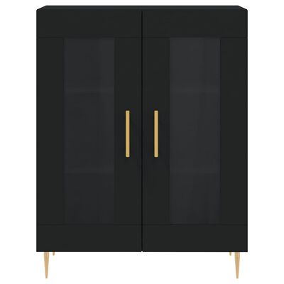 vidaXL Dressoir 69,5x34x90 cm bewerkt hout zwart