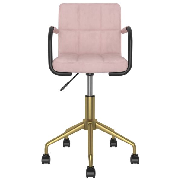 vidaXL Eetkamerstoelen draaibaar 2 st fluweel roze
