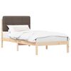 vidaXL Bedframe met Gevoerd Hoofdgedeelte Taupe 75 x 190 cm