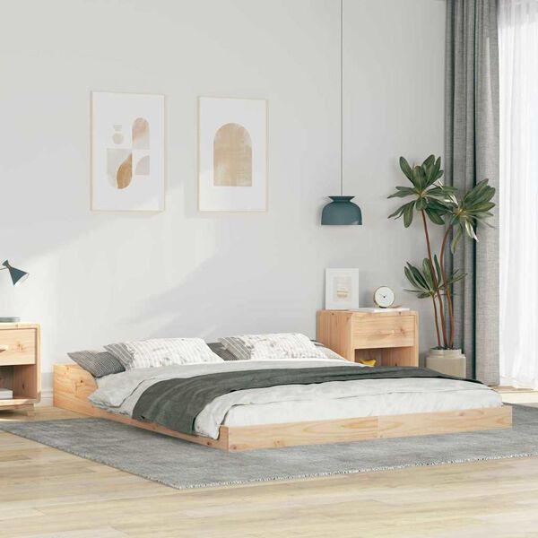 vidaXL Bedframe Bruin 160 x 210 cm Massief grenenhout