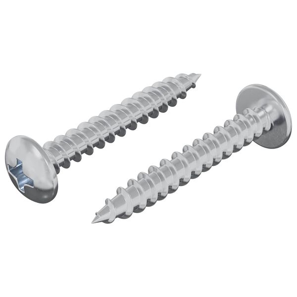 vidaXL Houten Schroef 2 pcs Zilver &Oslash; 8,6 x 31 mm IJzer