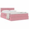 vidaXL Opslag bed met matras met hoofdeinde Roze 140 x 200 cm Fluweel