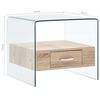 vidaXL Salontafel met lade 50x50x45 cm gehard glas