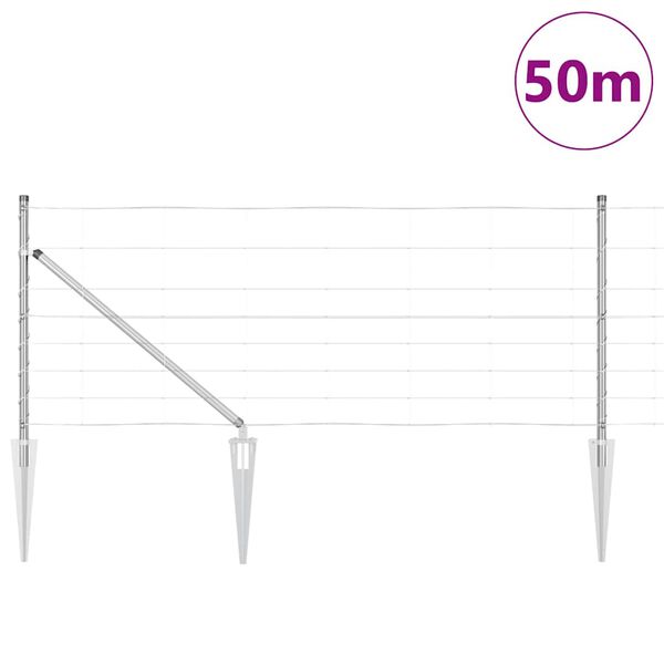 vidaXL Afrasteringspaal Gegalvaniseerd 50 x 0,8 m Staal