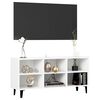 vidaXL Tv-meubel met metalen poten 103,5x30x50 cm wit