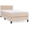 vidaXL Boxspring met matras kunstleer cappuccinokleurig 80x200 cm