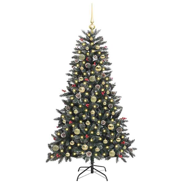 vidaXL Kunstkerstboom met 150 LED Groen 150 cm PVC en Plastic en Staal