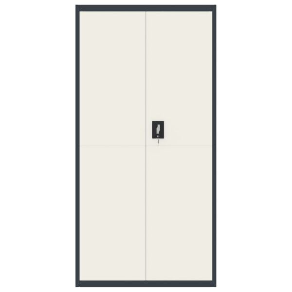 vidaXL Archiefkast 90x40x180 cm staal antracietkleurig en wit
