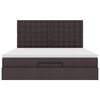 vidaXL Ottoman bed met matras 180x200cm stof donkerbruin