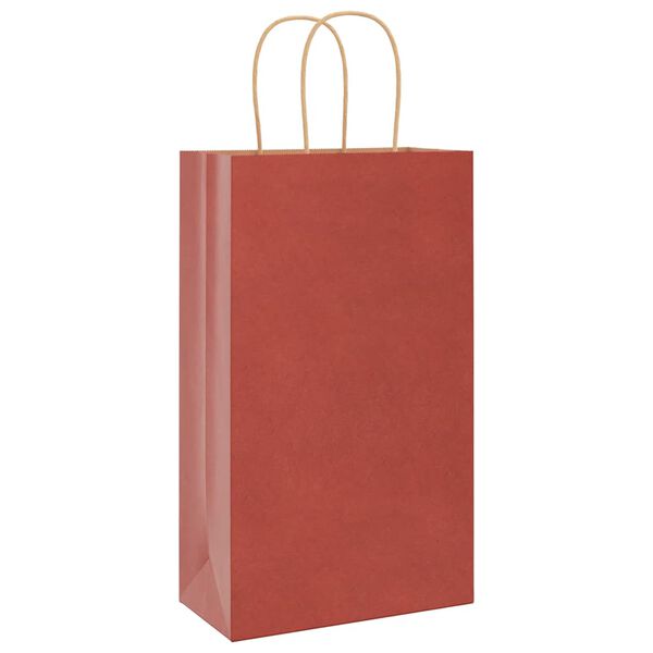 vidaXL Papieren zakken 50 st met hengsels 21x11x36 cm rood