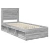 vidaXL Bedframe Grijs Sonoma 100 x 200 cm Massief grenenhout