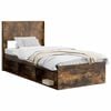 vidaXL Bedframe met opbergruimte en hoofdbord Gerookt eiken