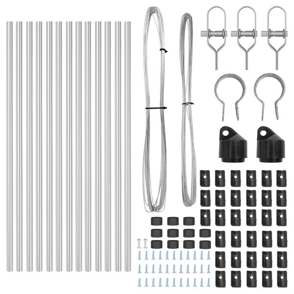 vidaXL Hekpalen 13 pcs Zilver Ø32mm 120 cm Gegalvaniseerd staal