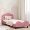 vidaXL Bedframe voor kinderen met hoofdbord Roze 90 x 200 cm Fluweel
