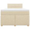 vidaXL Boxspring met matras stof cr&egrave;mekleurig 120x200 cm