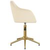 vidaXL Eetkamerstoelen draaibaar 2 st fluweel cr&egrave;mekleurig