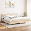 vidaXL Boxspring met matras stof cr&egrave;mekleurig 200x200 cm