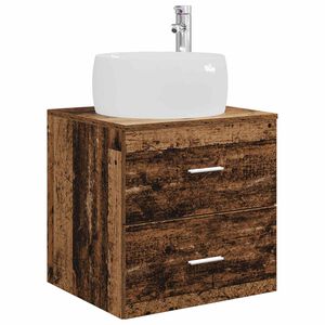 vidaXL Wandgemonteerde wastafelmeubel Oud hout 49,5 x 44,5 x 66 cm
