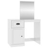 vidaXL Kaptafel met spiegel 90x50x132,5 cm bewerkt hout hoogglans wit