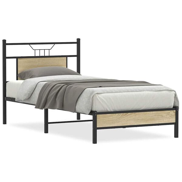 vidaXL Bedframe zonder matras hout sonoma eikenkleurig 90x190 cm