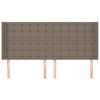 vidaXL Hoofdbord met randen 203x16x118/128 cm stof taupe