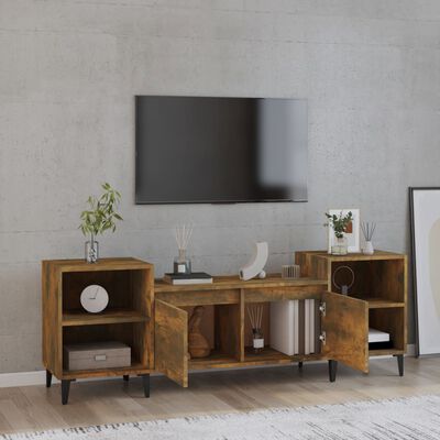 vidaXL Tv-meubel 160x35x55 cm bewerkt hout gerookt eikenkleurig