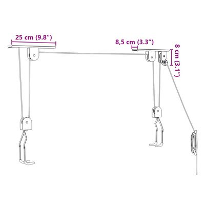 vidaXL Fietstakels met plafondbevestiging 2 st 20 kg