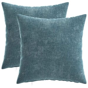 vidaXL Kussensloop 2 st HEERLEN Blauw 40 x 40 cm Chenille Stof