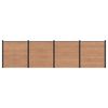 vidaXL Hek set 4 st 699 x 186 cm WPC en Aluminium Bruin