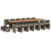 vidaXL 17-delige Tuinset met kussens poly rattan grijs