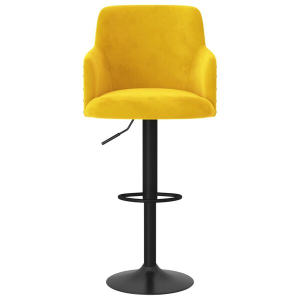 vidaXL Barkrukken 2 st fluweel mosterdgeel