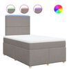 vidaXL Boxspring met matras stof taupe 120x190 cm