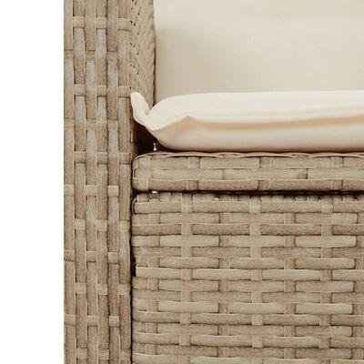 vidaXL 7-delige Tuinset met kussens poly rattan beige