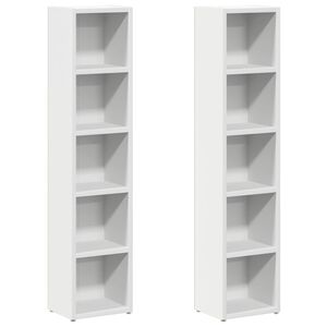vidaXL Cd-kasten 2 st 21x16x93,5 bewerkt hout wit