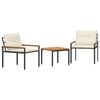 vidaXL tuinmeubelset 3 st Cr&egrave;mewit poly rattan