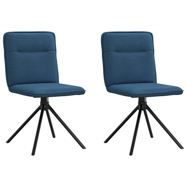 vidaXL Eetkamerstoelen 2 st stof blauw