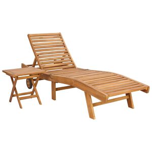 vidaXL Ligstoel 2 pcs Bruin Massief Teakhout