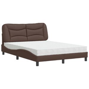 vidaXL Bed met matras "Hvar" kunstleer bruin 120x200 cm