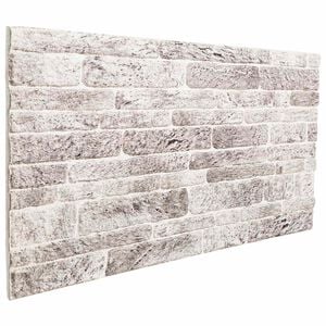 vidaXL Wandpanelen 10 st 100 x 50 cm Lichtgrijs en wit. EPS-schuim