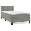 vidaXL Boxspring met matras fluweel lichtgrijs 90x190 cm