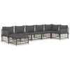 vidaXL 7-delige Loungeset met kussens poly rattan antracietkleurig