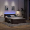 vidaXL Ottoman bed met matras en LED's 140x200cm stof donkerbruin